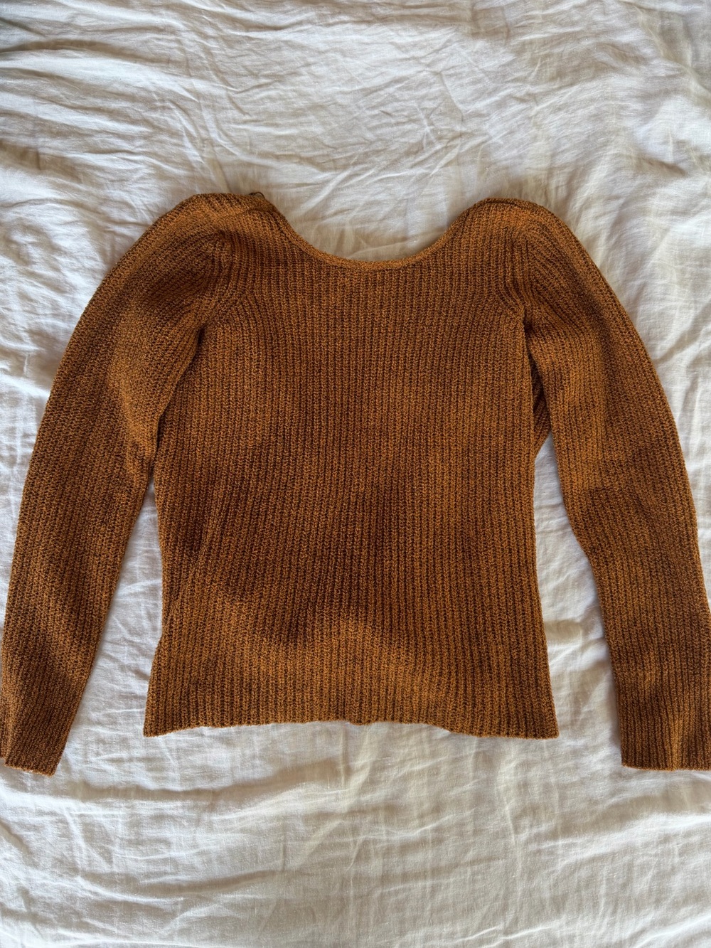 American Eagle Open Back Twist Sweater Brown Size Medium